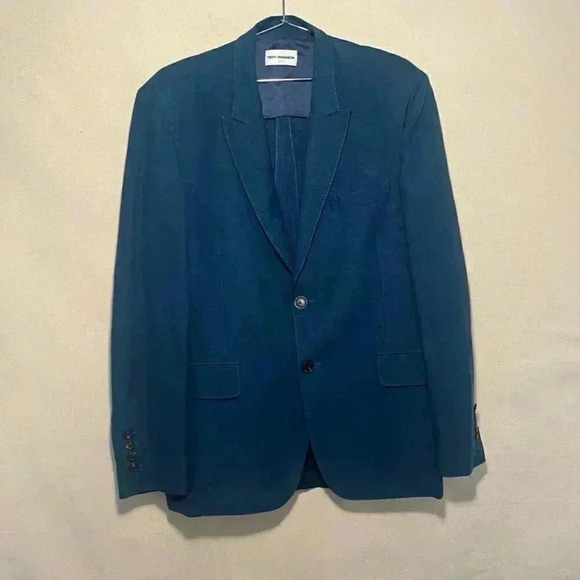 Teddy Voranson | SB Peak Lapel Linen Blazer - Azure / Sz 42R [NWT] - Picture 2 of 9